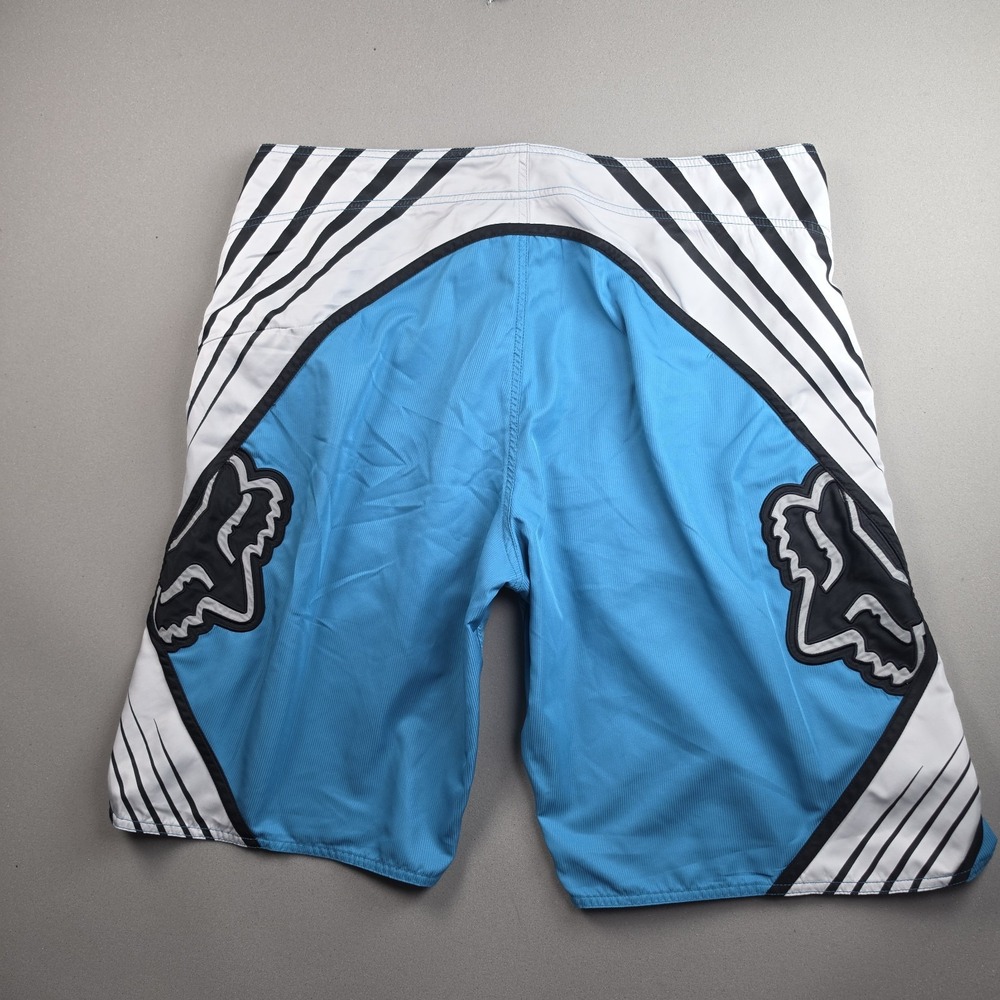 Fox Racing Mens 38 Blue White Board Shorts Moto Mountain Biking Swim Style 41320